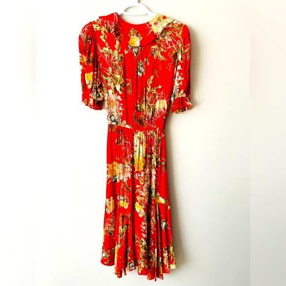 ICONS Cha Cha Red Floral Print Wrap Dress - Picture 3 of 4
